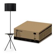 Светильник ТНО 04П-ВB 60Вт E27 230В торшер напольн. под лампу на основании с полкой черн. IN HOME 4690612049649