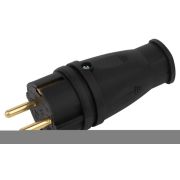 Вилка VX10-B-IP44 16А IP44 прямая с заземл. каучук черн. ЭРА Б0055414